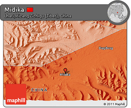 Political 3D Map of Midika