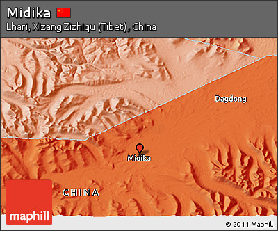 Political 3D Map of Midika