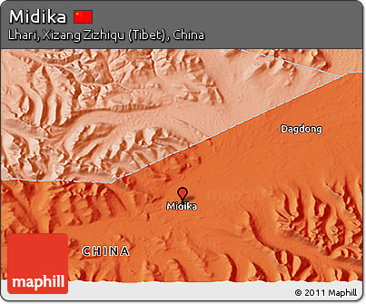 Political 3D Map of Midika