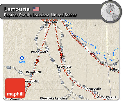 Shaded Relief Map of Lamourie