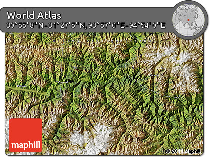 Satellite Map of the Area around 31° 11' 6" N, 94° 25' 30" E