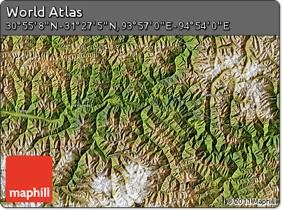 Satellite Map of the Area around 31° 11' 6" N, 94° 25' 30" E