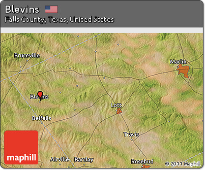 Satellite 3D Map of Blevins