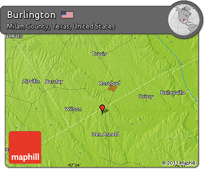 Physical Map of Burlington