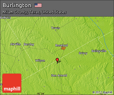 Physical Map of Burlington