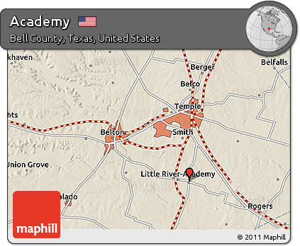 Shaded Relief 3D Map of Academy