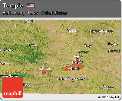 Satellite Panoramic Map of Temple