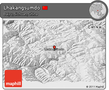 Physical Panoramic Map of Lhakangsumdo