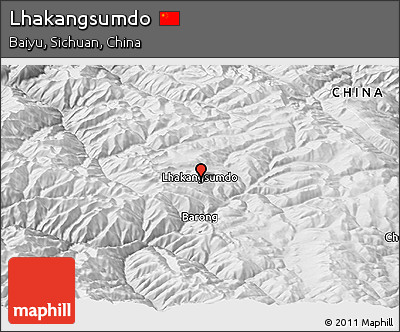 Physical Panoramic Map of Lhakangsumdo