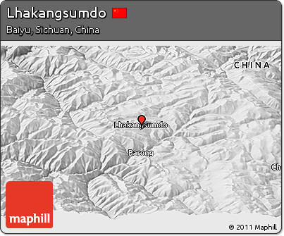 Physical Panoramic Map of Lhakangsumdo
