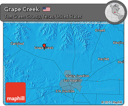 Political 3D Map of Grape Creek