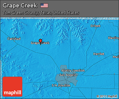 Political 3D Map of Grape Creek