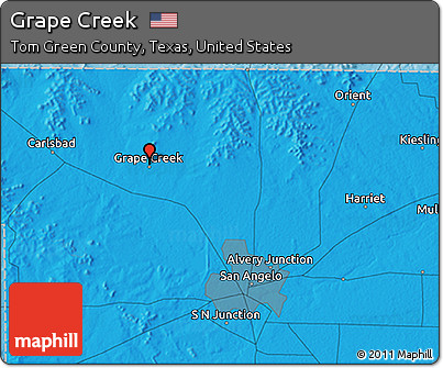 Political 3D Map of Grape Creek