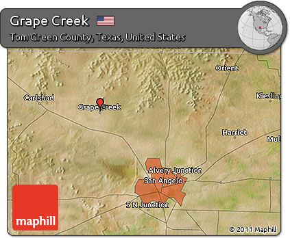 Satellite 3D Map of Grape Creek