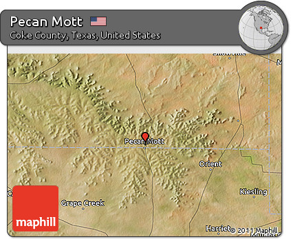 Satellite 3D Map of Pecan Mott