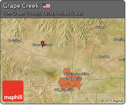 Satellite 3D Map of Grape Creek