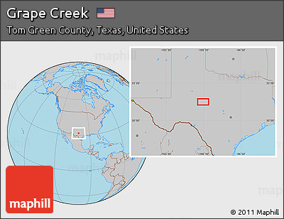 Gray Location Map of Grape Creek