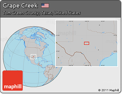 Gray Location Map of Grape Creek