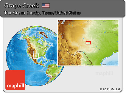 Physical Location Map of Grape Creek
