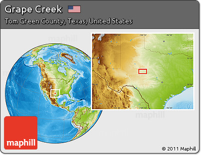 Physical Location Map of Grape Creek