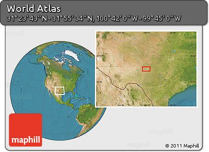 Satellite Location Map of the Area around 31° 39' 38" N, 100° 13' 29" W