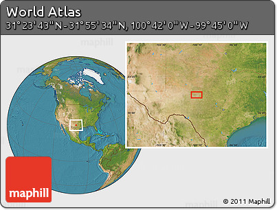Satellite Location Map of the Area around 31° 39' 38" N, 100° 13' 29" W