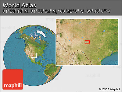 Satellite Location Map of the Area around 31° 39' 38" N, 100° 13' 29" W