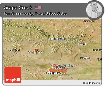 Satellite Panoramic Map of Grape Creek