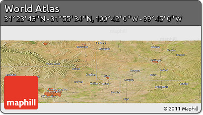 Satellite Panoramic Map of the Area around 31° 39' 38" N, 100° 13' 29" W