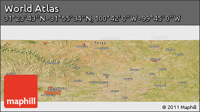 Satellite Panoramic Map of the Area around 31° 39' 38" N, 100° 13' 29" W
