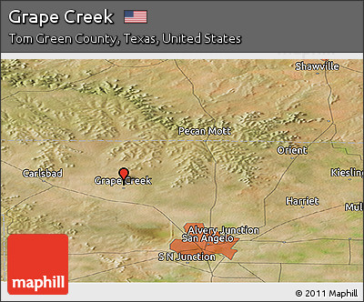 Satellite Panoramic Map of Grape Creek
