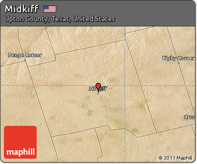 Satellite 3D Map of Midkiff