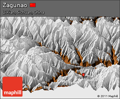 Physical Panoramic Map of Zagunao