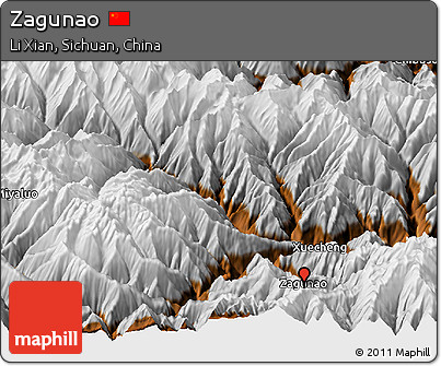 Physical Panoramic Map of Zagunao