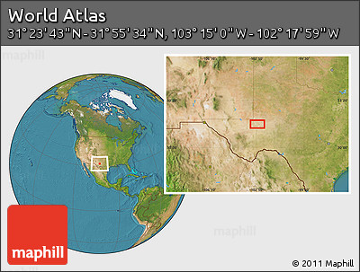 Satellite Location Map of the Area around 31° 39' 38" N, 102° 46' 30" W