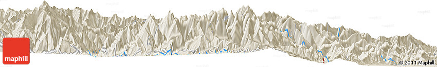 Shaded Relief Horizon Map of Shaba