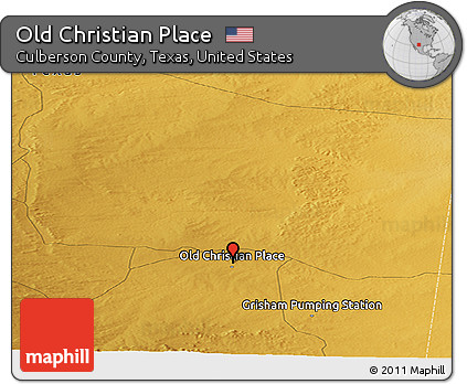 Physical Panoramic Map of Old Christian Place