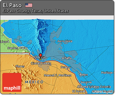Political 3D Map of El Paso