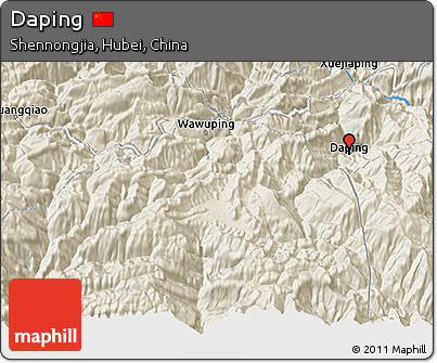 Shaded Relief 3D Map of Daping