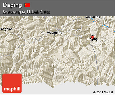 Shaded Relief 3D Map of Daping