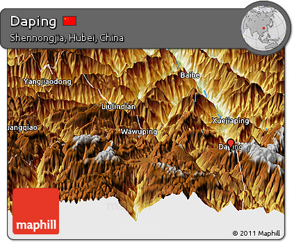 Physical Panoramic Map of Daping