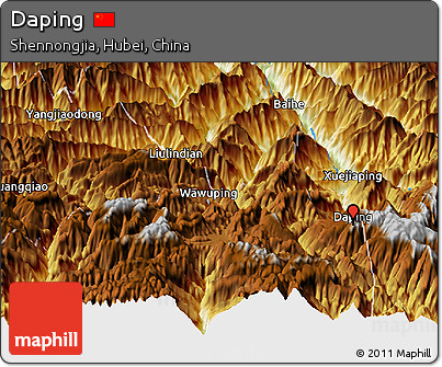 Physical Panoramic Map of Daping