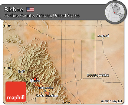 Satellite Map of Bisbee