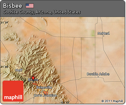 Satellite Map of Bisbee