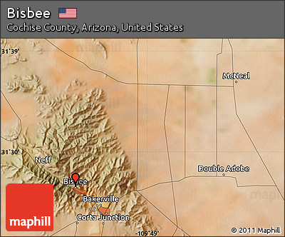 Satellite Map of Bisbee