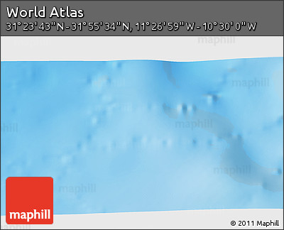 Shaded Relief 3D Map of the Area around 31° 39' 38" N, 10° 58' 29" W