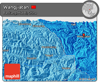 Political 3D Map of Wangjiatan