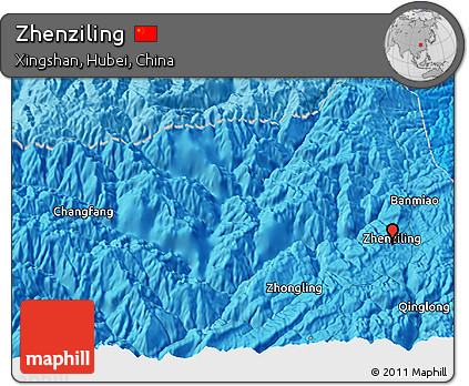 Political 3D Map of Zhenziling