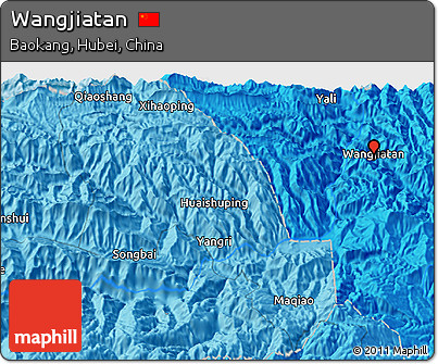 Political 3D Map of Wangjiatan