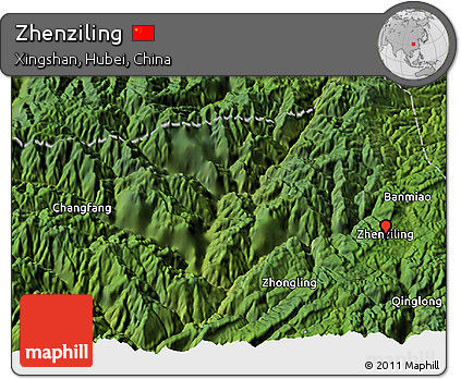 Satellite 3D Map of Zhenziling